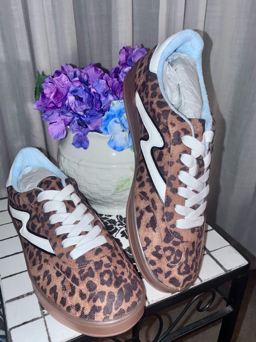 Madden Girl Leopard Print Sneakers with White Accents